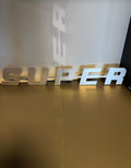 Super emblem i rustfritt stål